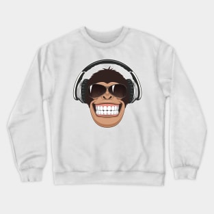 Gorilla in Headphones Crewneck Sweatshirt